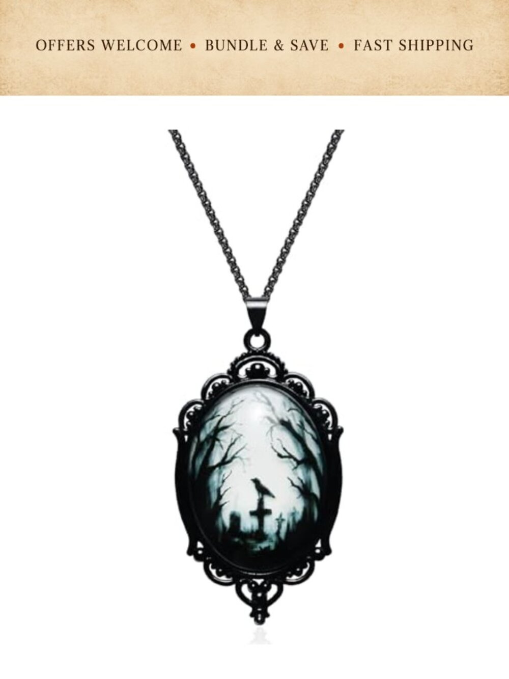 Gothic Raven Choker Necklace Stainless Steel Halloween Costume Jewelry
